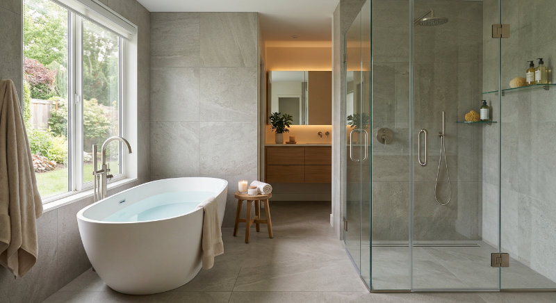 Nowoczesne kabiny prysznicowe i wanny
